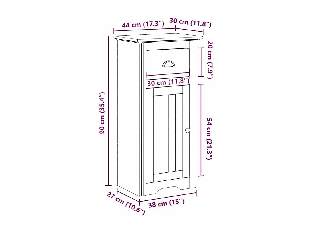 Armoire de salle de bain BODO gris 44x30x90