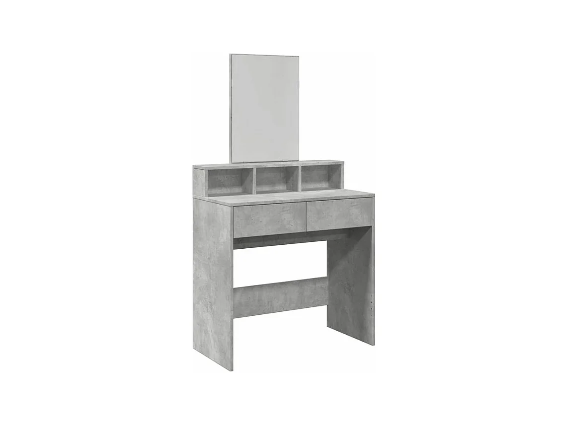 Coiffeuse avec miroir gris béton 80x41x144,5