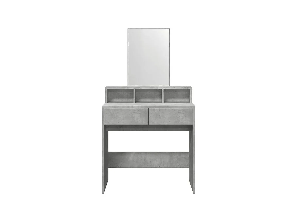 Coiffeuse avec miroir gris béton 80x41x144,5