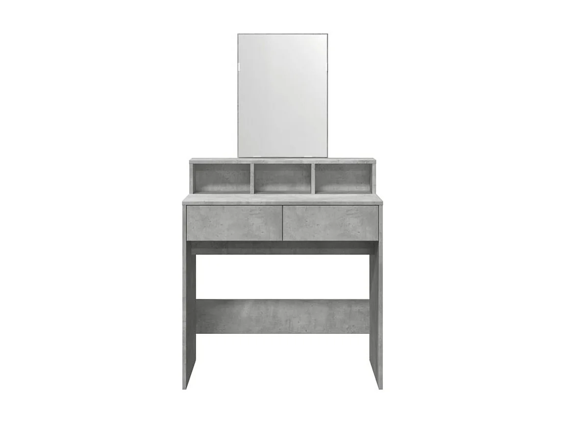 Coiffeuse avec miroir gris béton 80x41x144,5