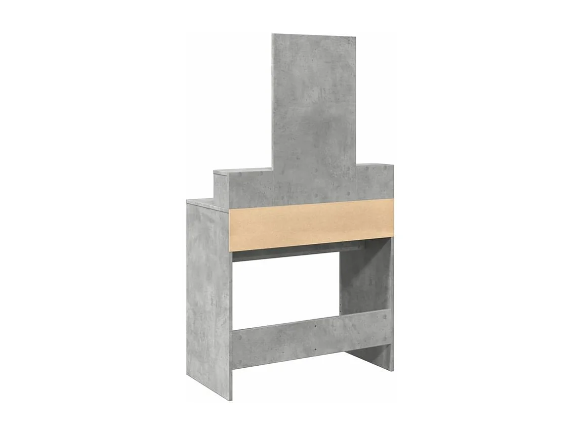 Coiffeuse avec miroir gris béton 80x41x144,5