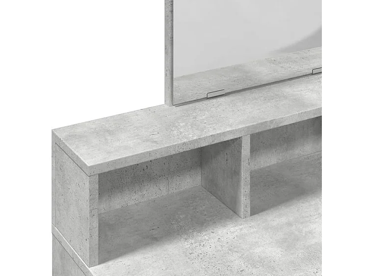 Coiffeuse avec miroir gris béton 80x41x144,5