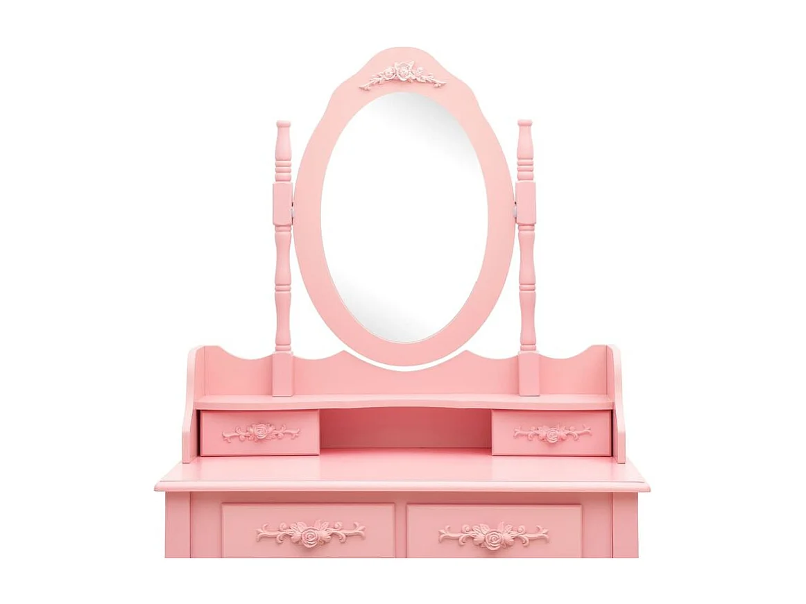 Ensemble de coiffeuse avec tabouret Rose 75x69x140 Paulownia