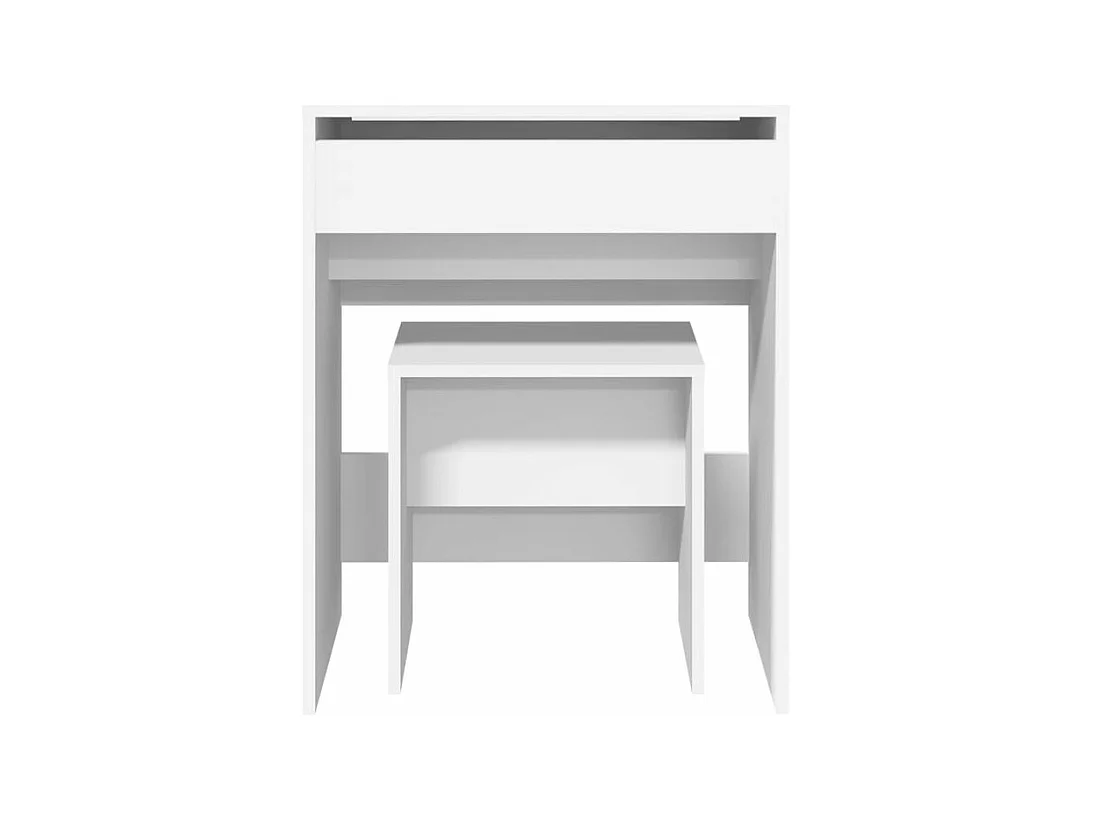 Coiffeuse et tabouret blanc 60x40x113,5