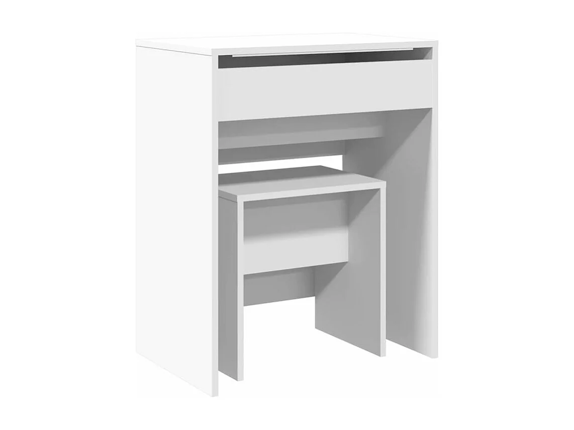 Coiffeuse et tabouret blanc 60x40x113,5