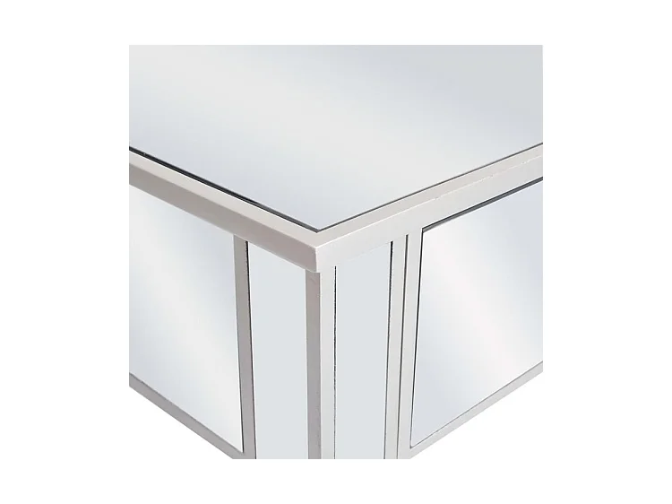 Coiffeuse miroir avec tabouret MDF et verre