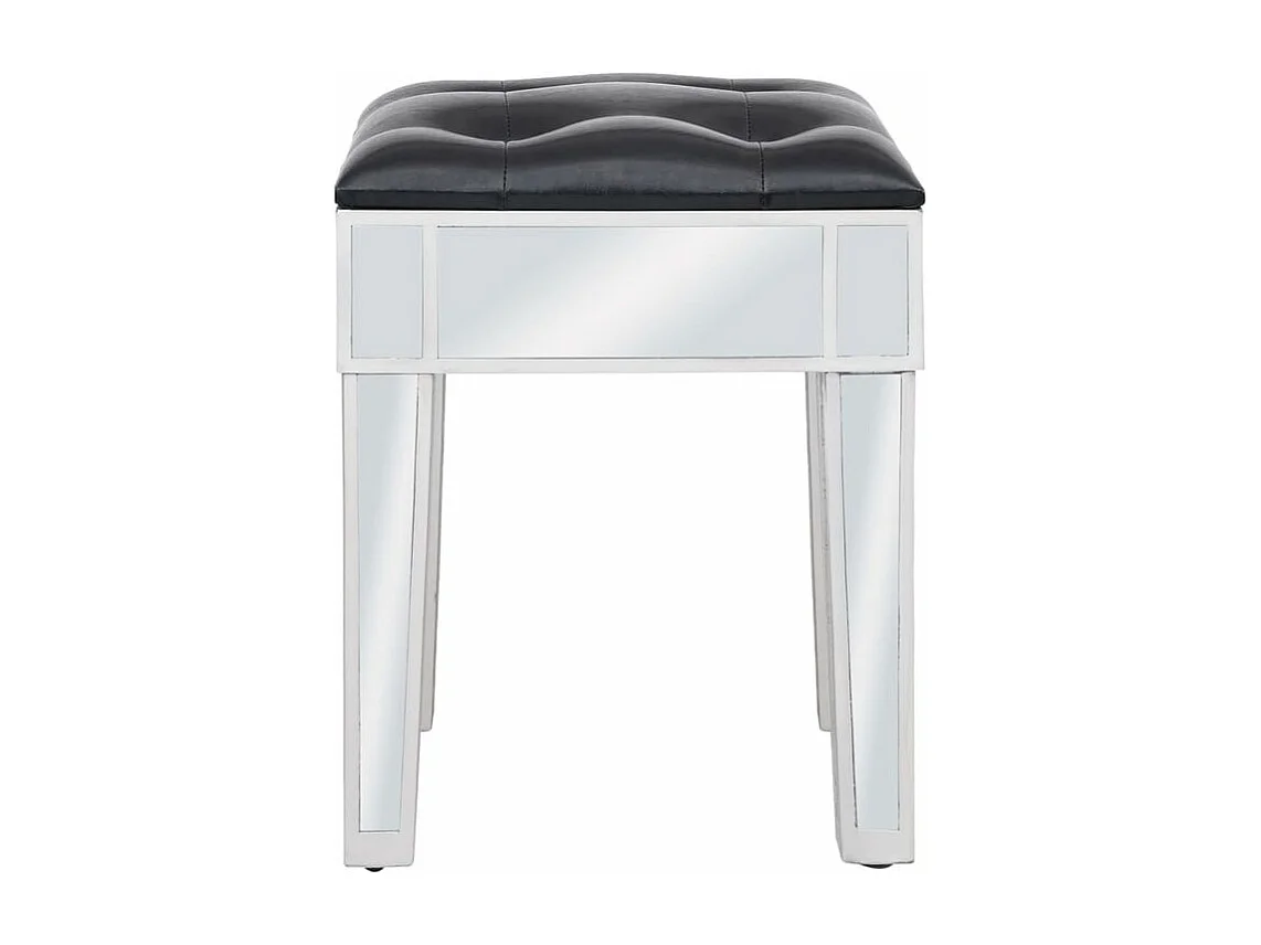 Coiffeuse miroir avec tabouret MDF et verre