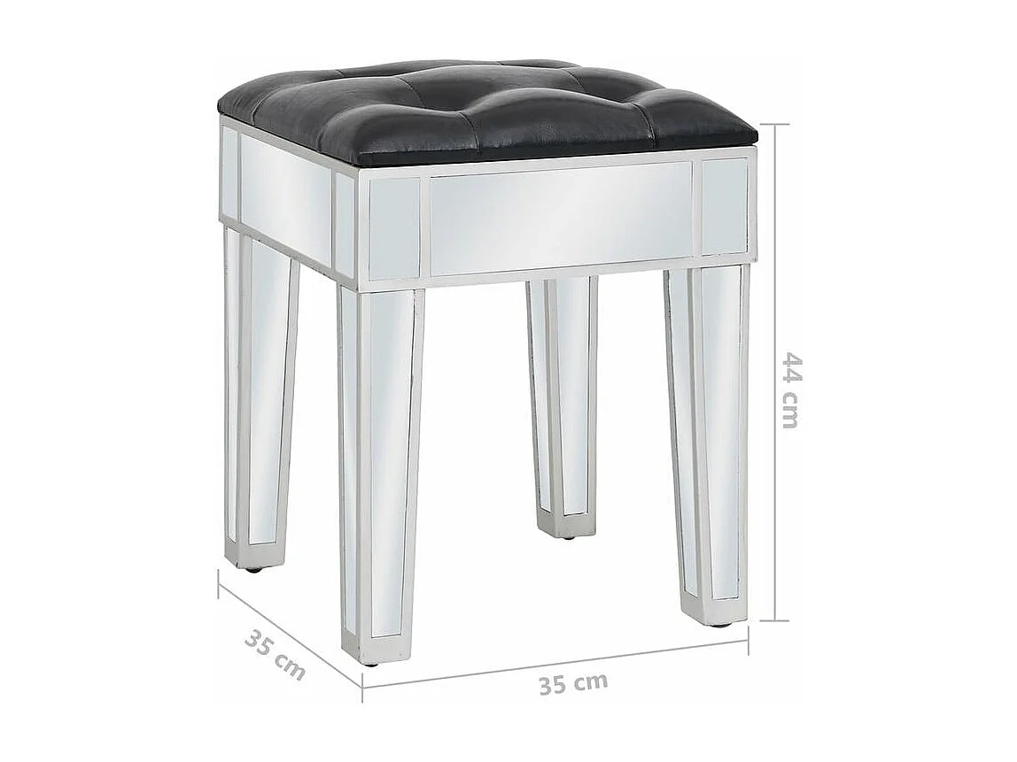 Coiffeuse miroir avec tabouret MDF et verre