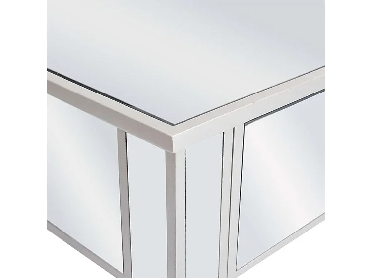 Coiffeuse miroir avec tabouret MDF et verre