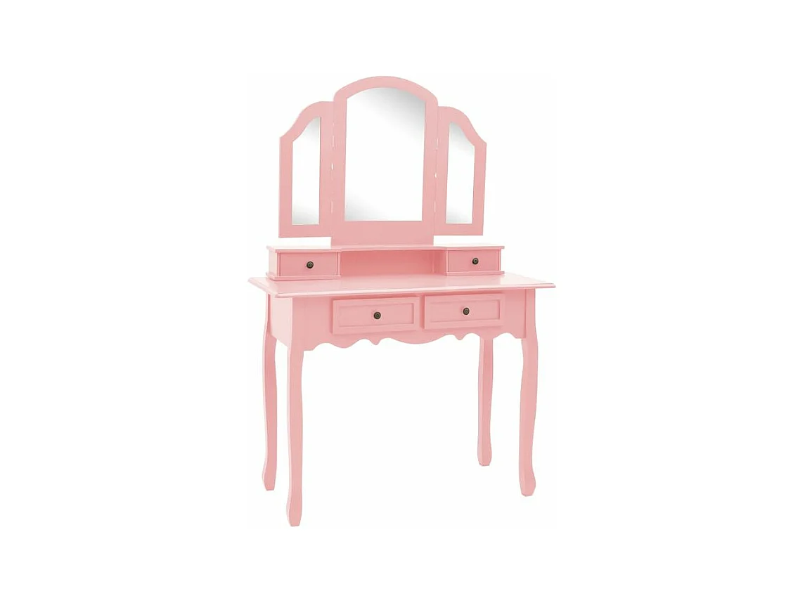 Ensemble de coiffeuse et tabouret Rose 100x40x146 Paulownia