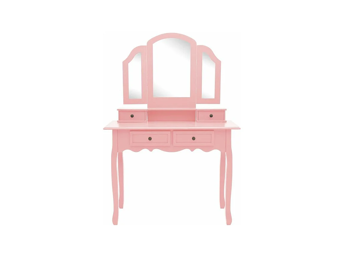 Ensemble de coiffeuse et tabouret Rose 100x40x146 Paulownia