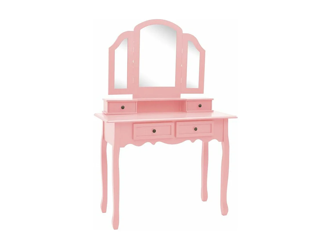 Ensemble de coiffeuse et tabouret Rose 100x40x146 Paulownia