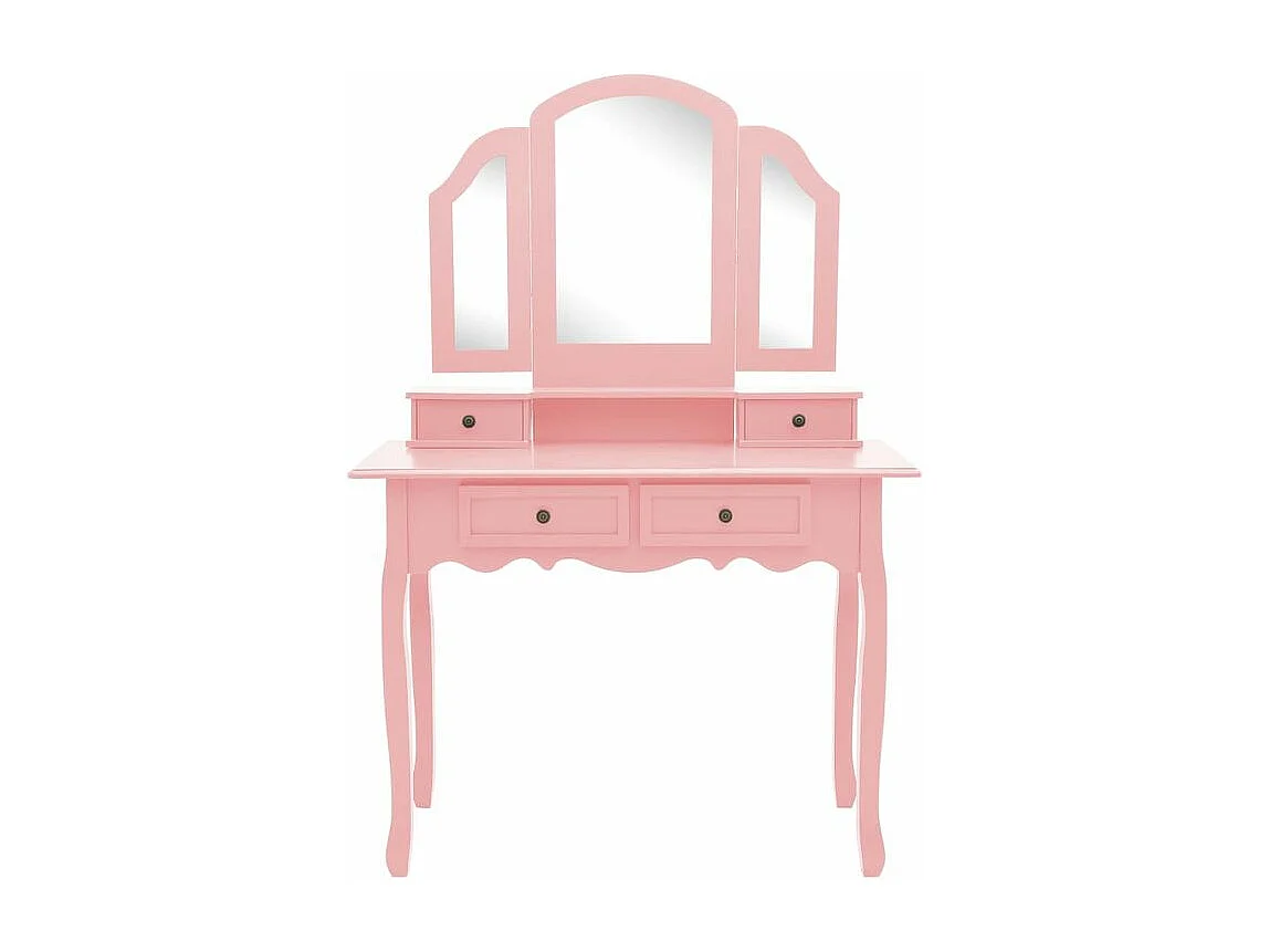Ensemble de coiffeuse et tabouret Rose 100x40x146 Paulownia
