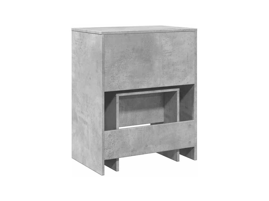 Coiffeuse et tabouret gris béton 60x40x113,5