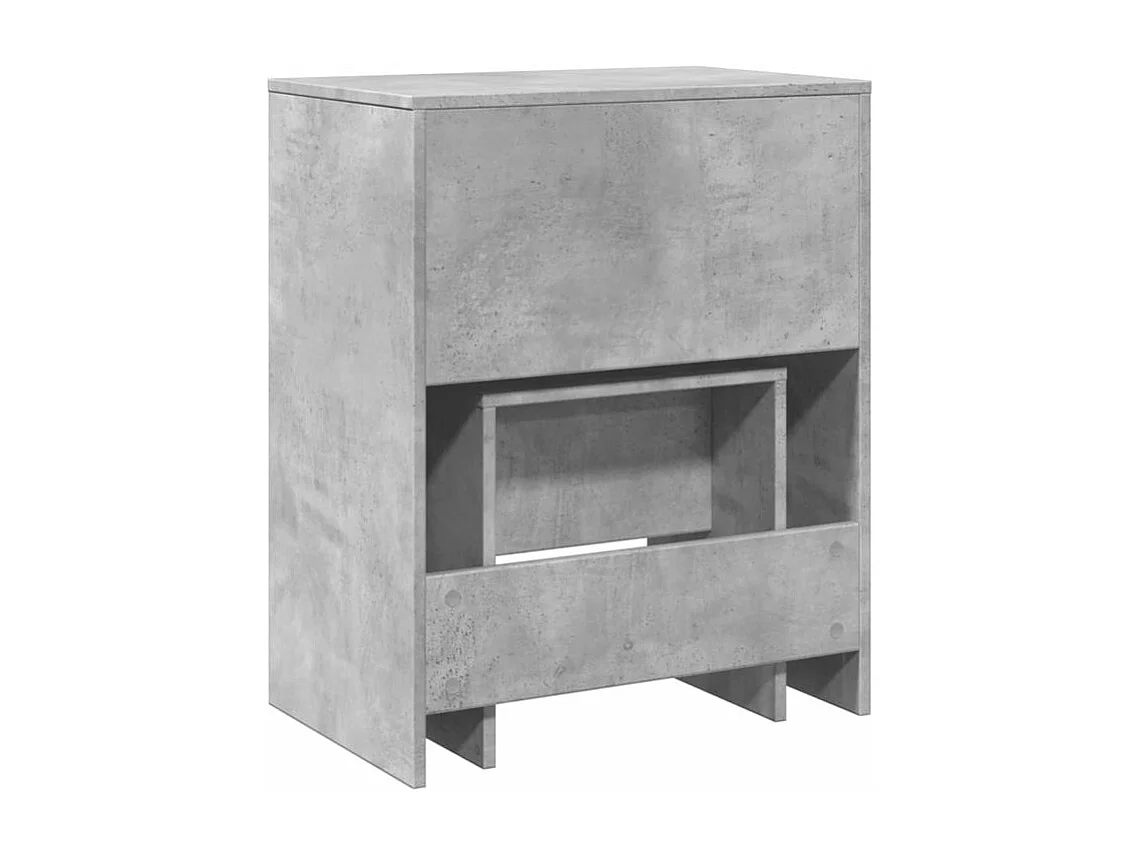 Coiffeuse et tabouret gris béton 60x40x113,5