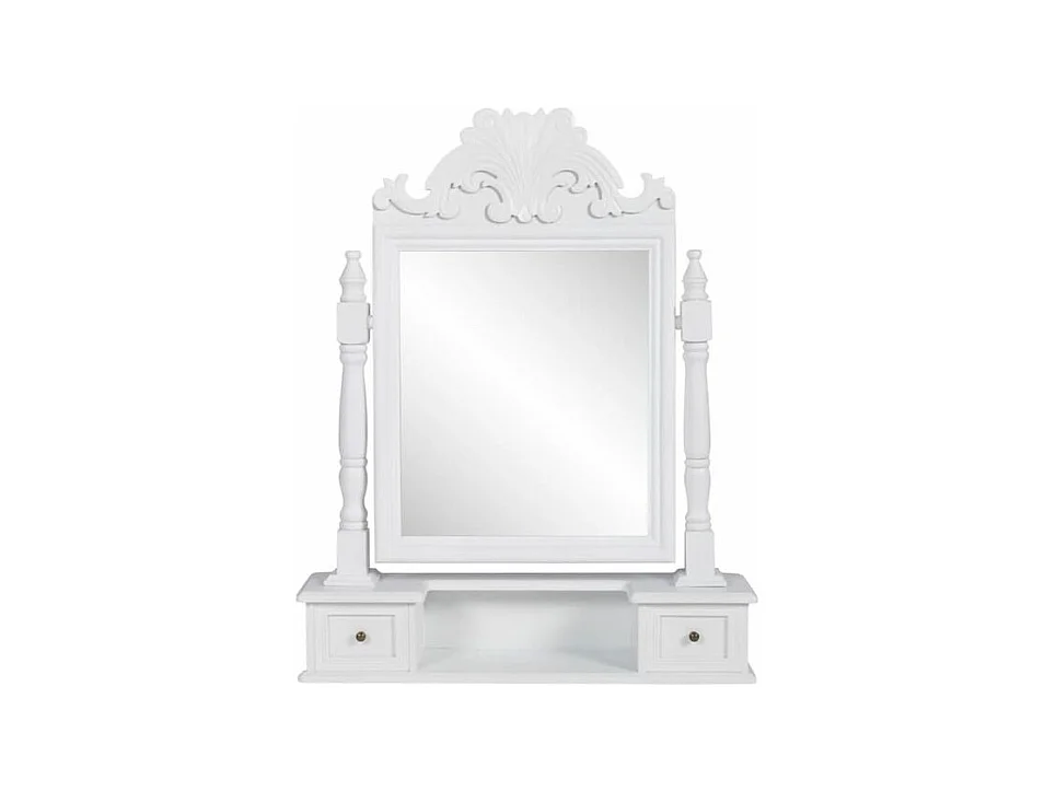 Coiffeuse avec miroir pivotant rectangulaire MDF