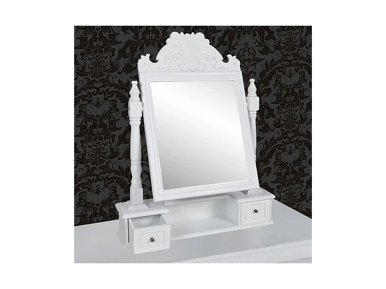 Coiffeuse avec miroir pivotant rectangulaire MDF