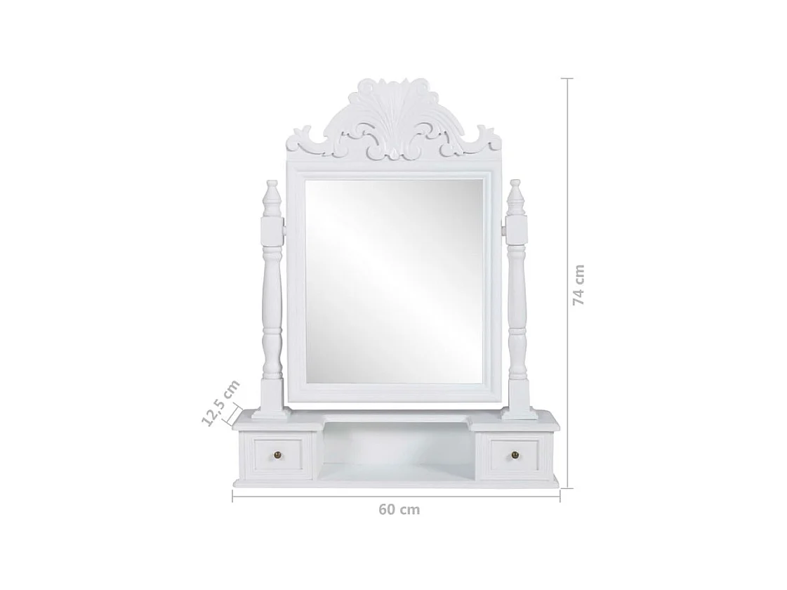 Coiffeuse avec miroir pivotant rectangulaire MDF
