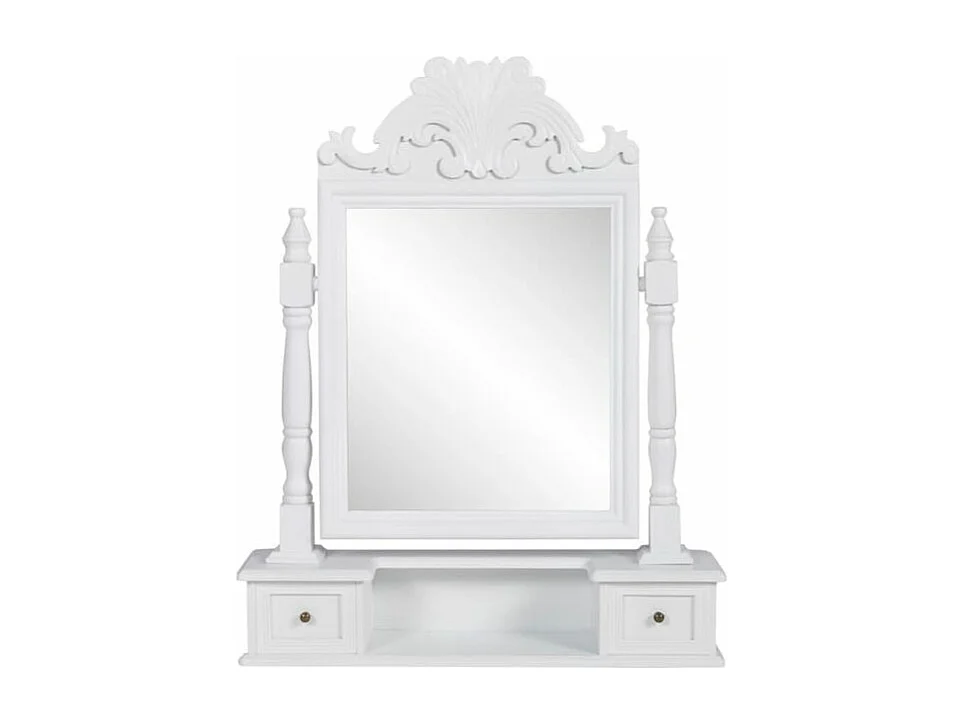 Coiffeuse avec miroir pivotant rectangulaire MDF