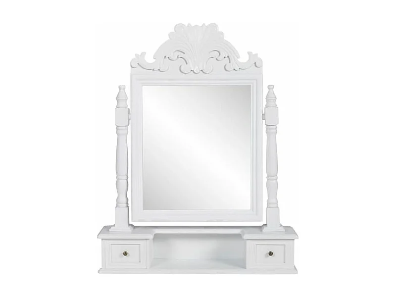 Coiffeuse avec miroir pivotant rectangulaire MDF