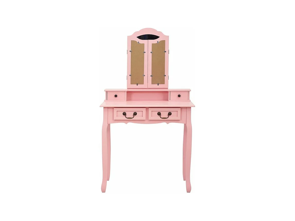 Ensemble de coiffeuse avec tabouret Rose 80x69x141 Paulownia
