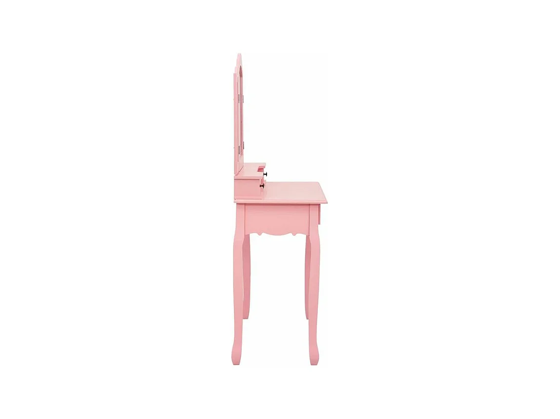 Ensemble de coiffeuse avec tabouret Rose 80x69x141 Paulownia
