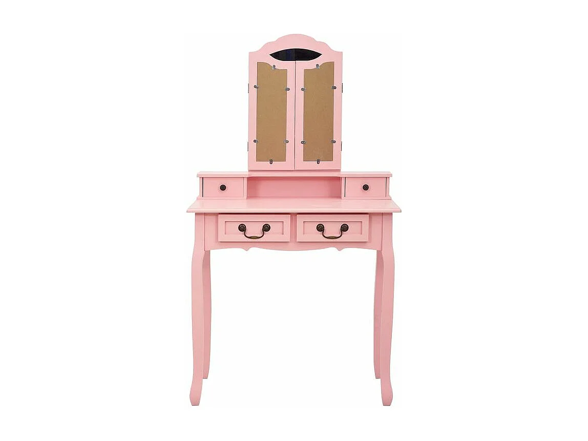 Ensemble de coiffeuse avec tabouret Rose 80x69x141 Paulownia