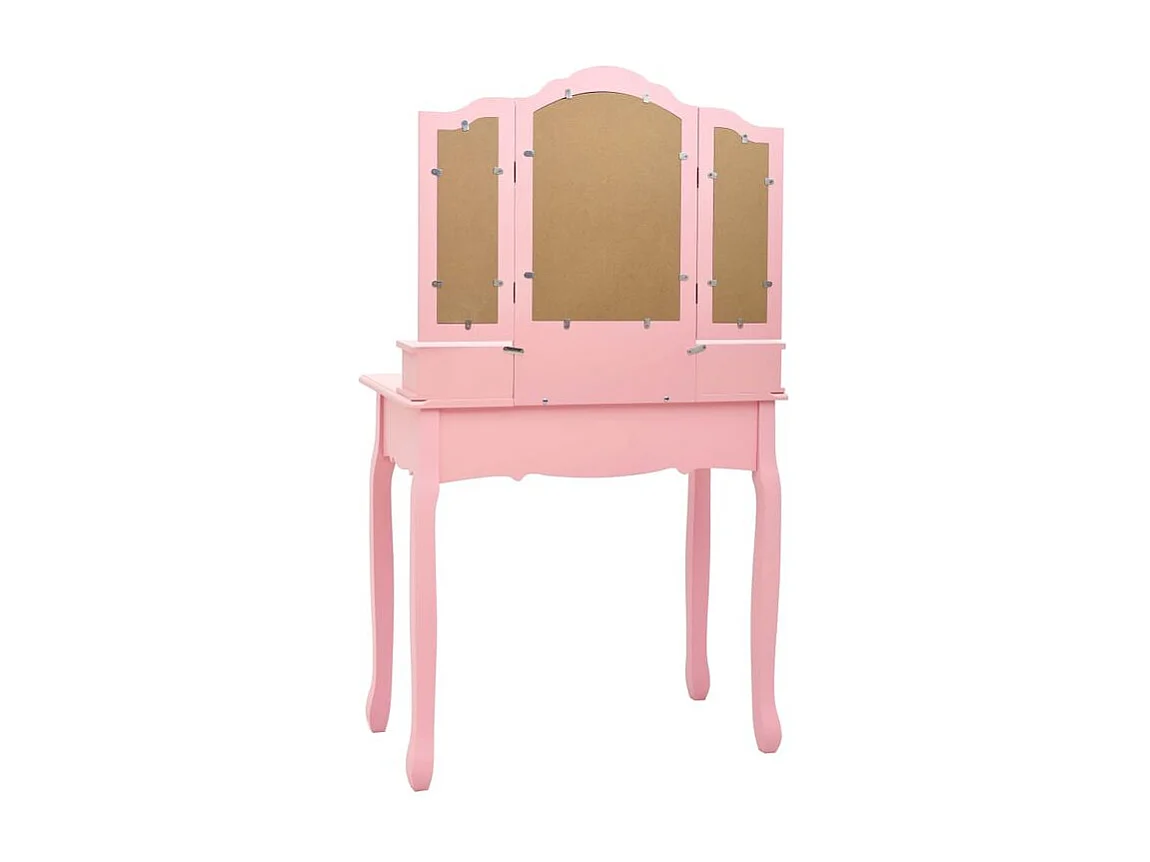 Ensemble de coiffeuse avec tabouret Rose 80x69x141 Paulownia