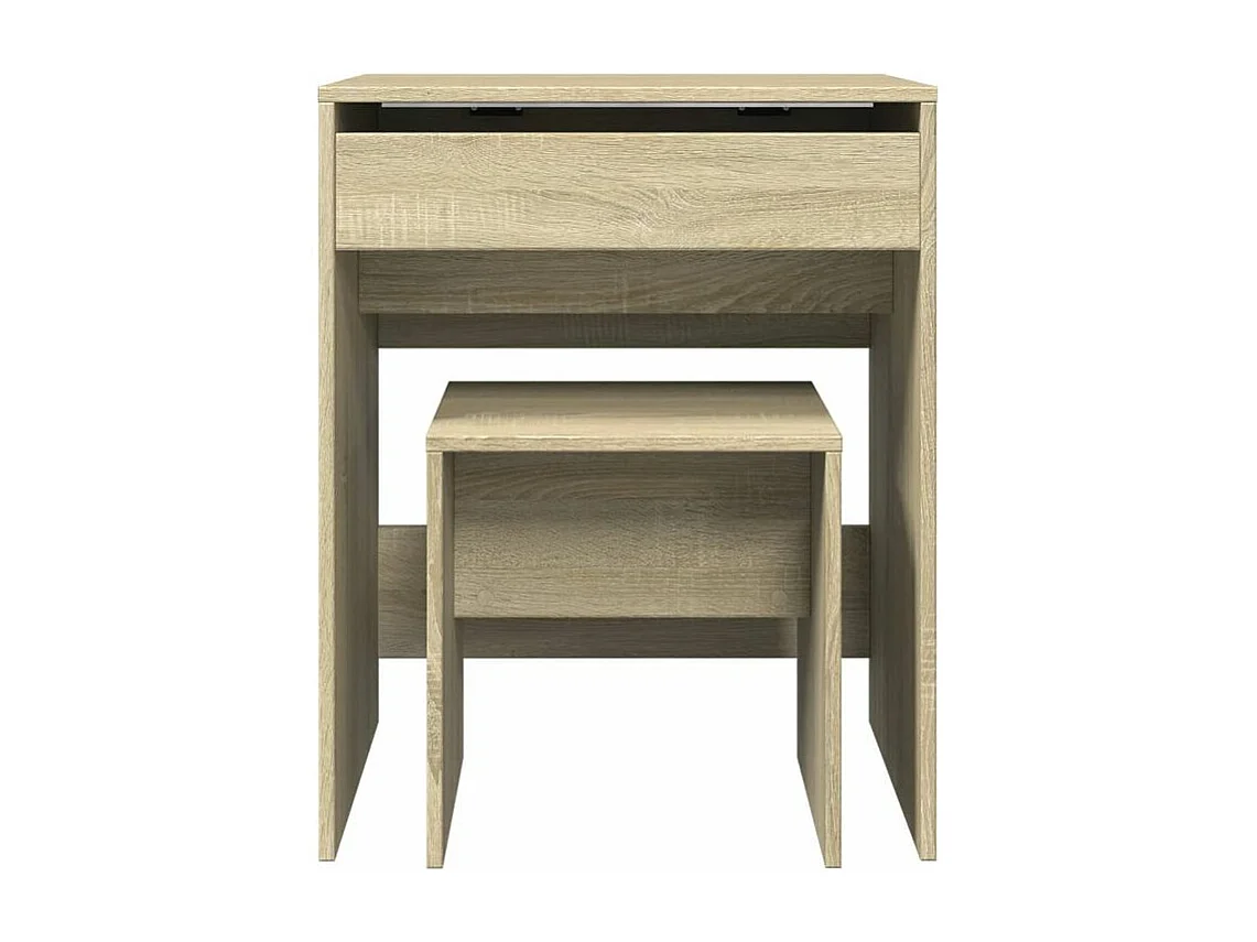Coiffeuse et tabouret chêne sonoma 60x40x113,5
