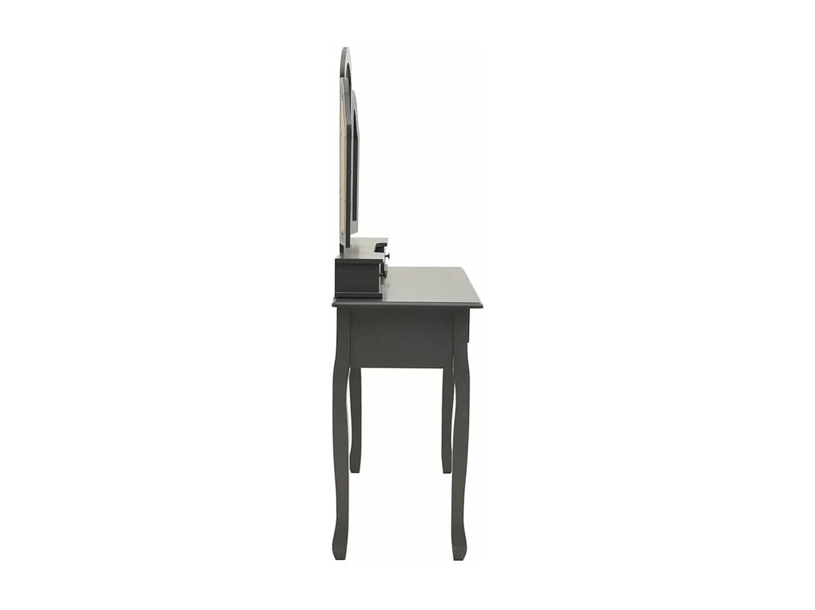 Ensemble de coiffeuse avec tabouret Gris 100x40x146 Paulownia