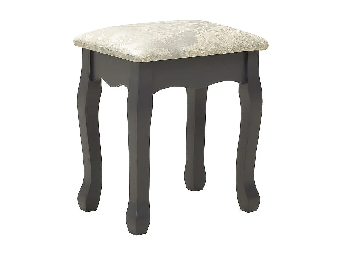 Ensemble de coiffeuse avec tabouret Gris 50x59x136 Paulownia