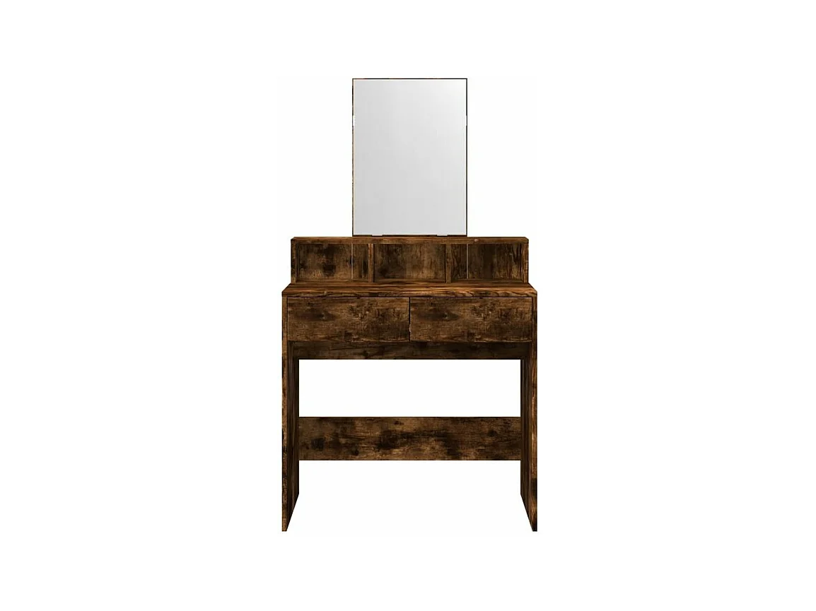 Coiffeuse avec miroir chêne fumé 80x41x144,5