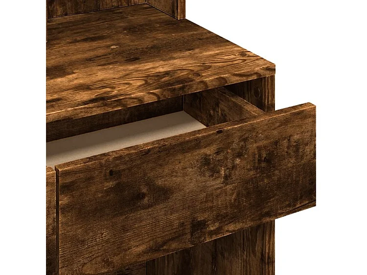 Coiffeuse avec miroir chêne fumé 80x41x144,5