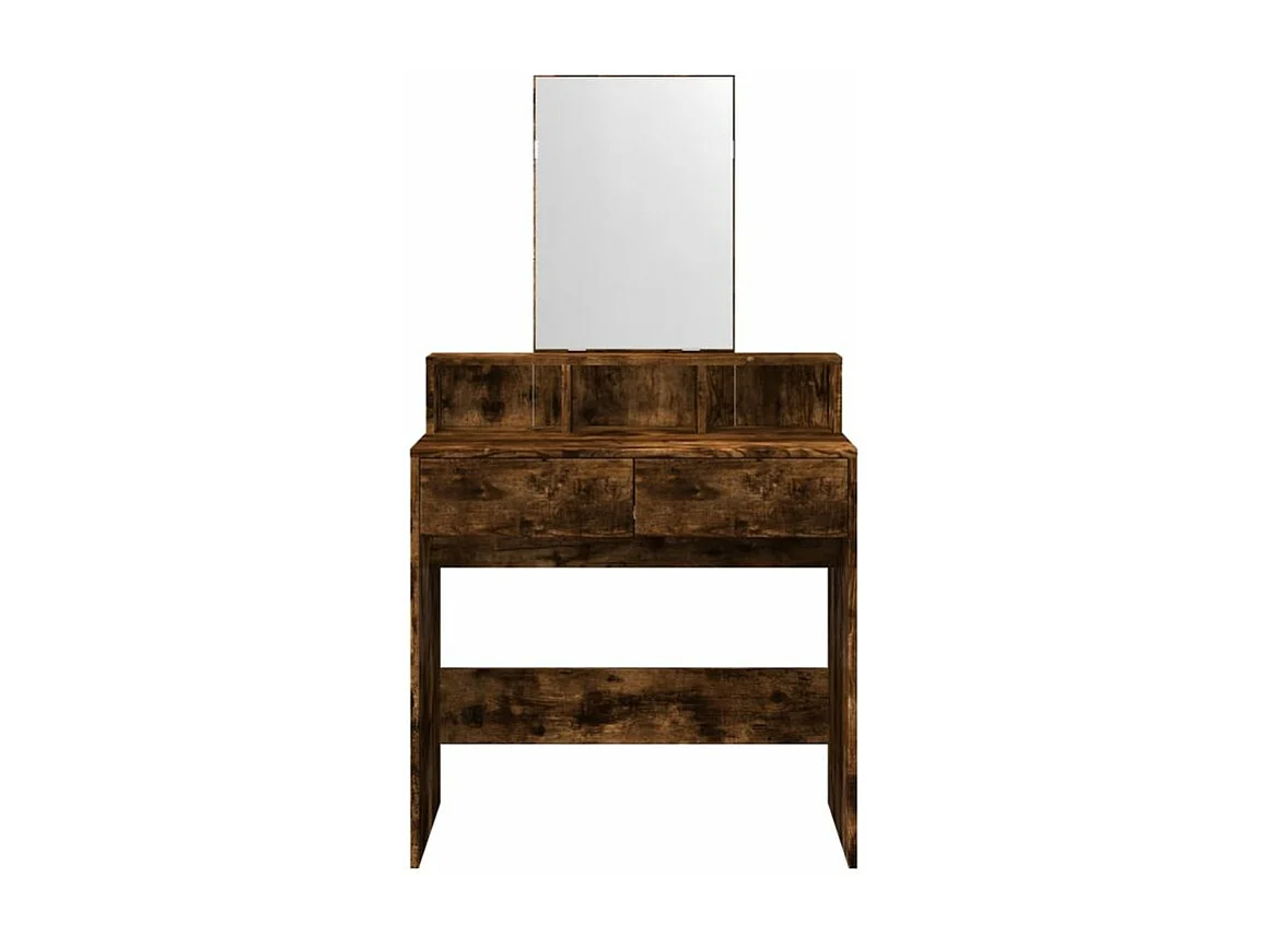 Coiffeuse avec miroir chêne fumé 80x41x144,5