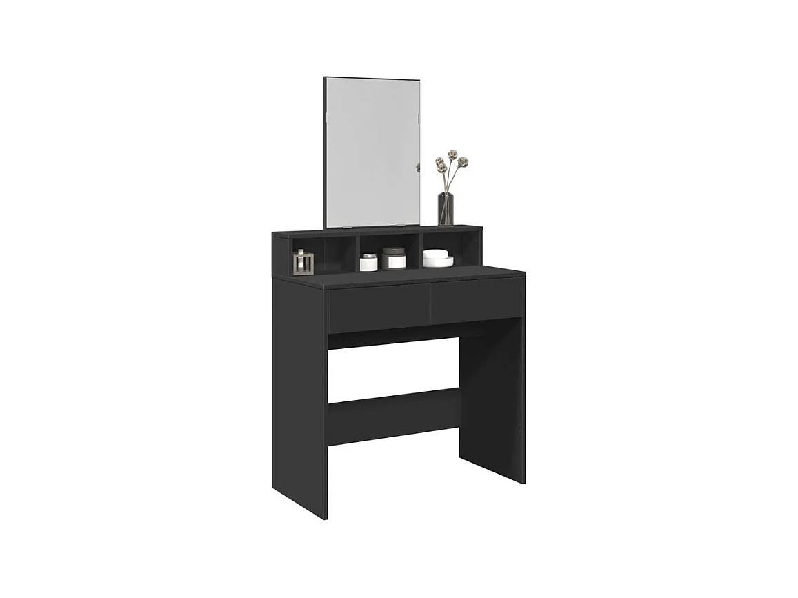 Coiffeuse avec miroir noir 80x41x144,5