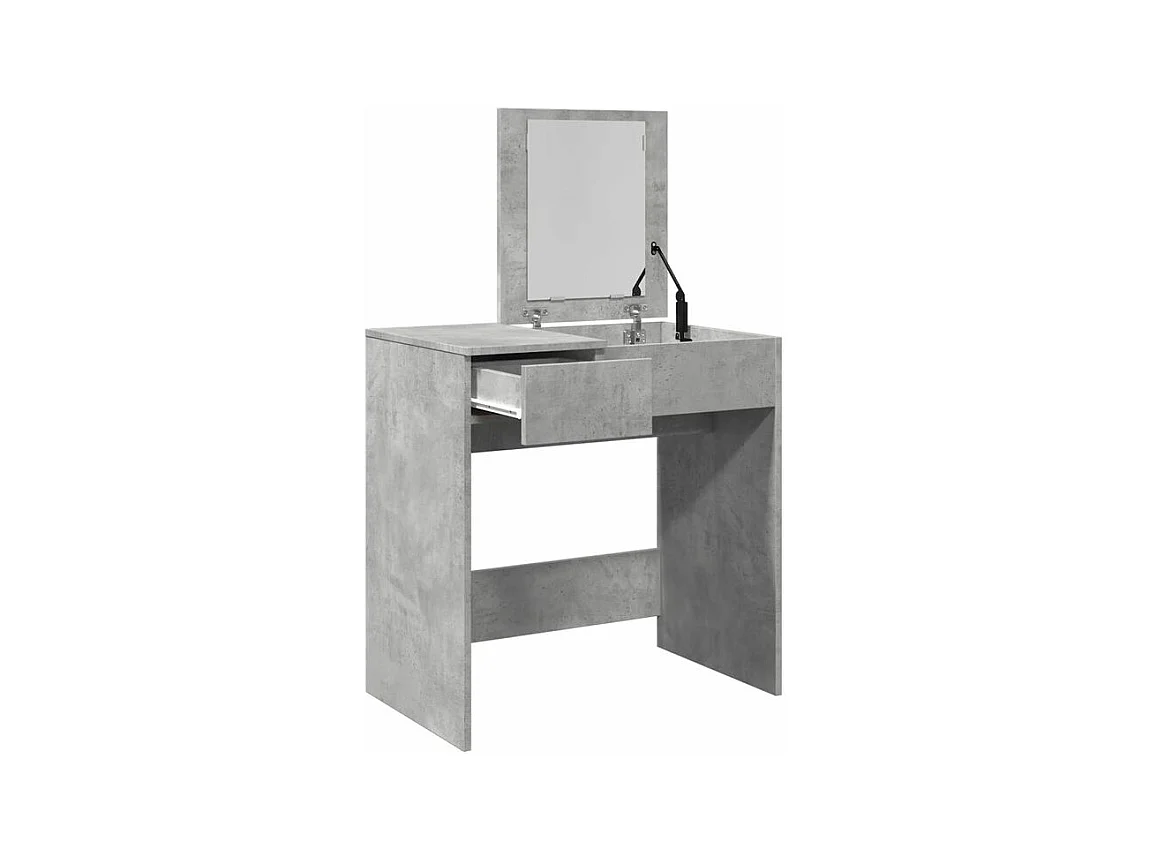 Coiffeuse avec miroir gris béton 73x46,5x120