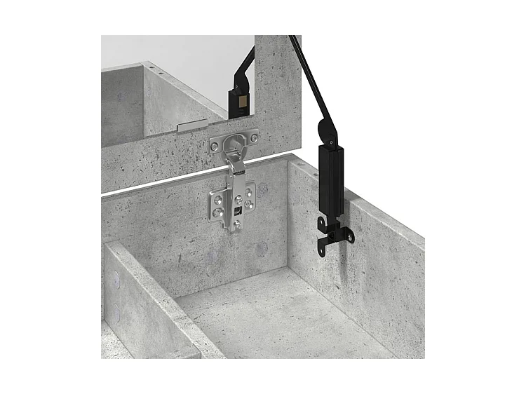 Coiffeuse avec miroir gris béton 73x46,5x120