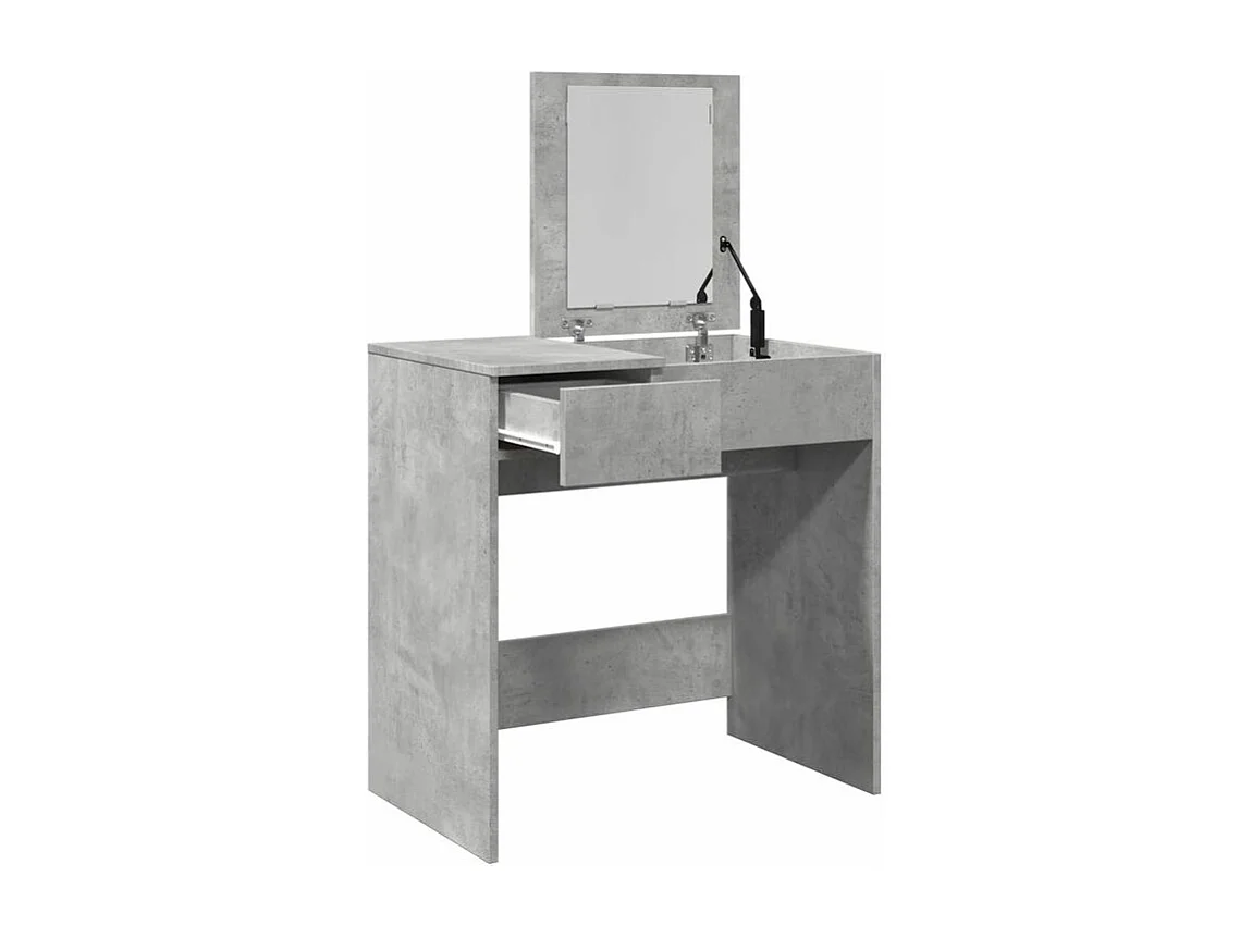 Coiffeuse avec miroir gris béton 73x46,5x120