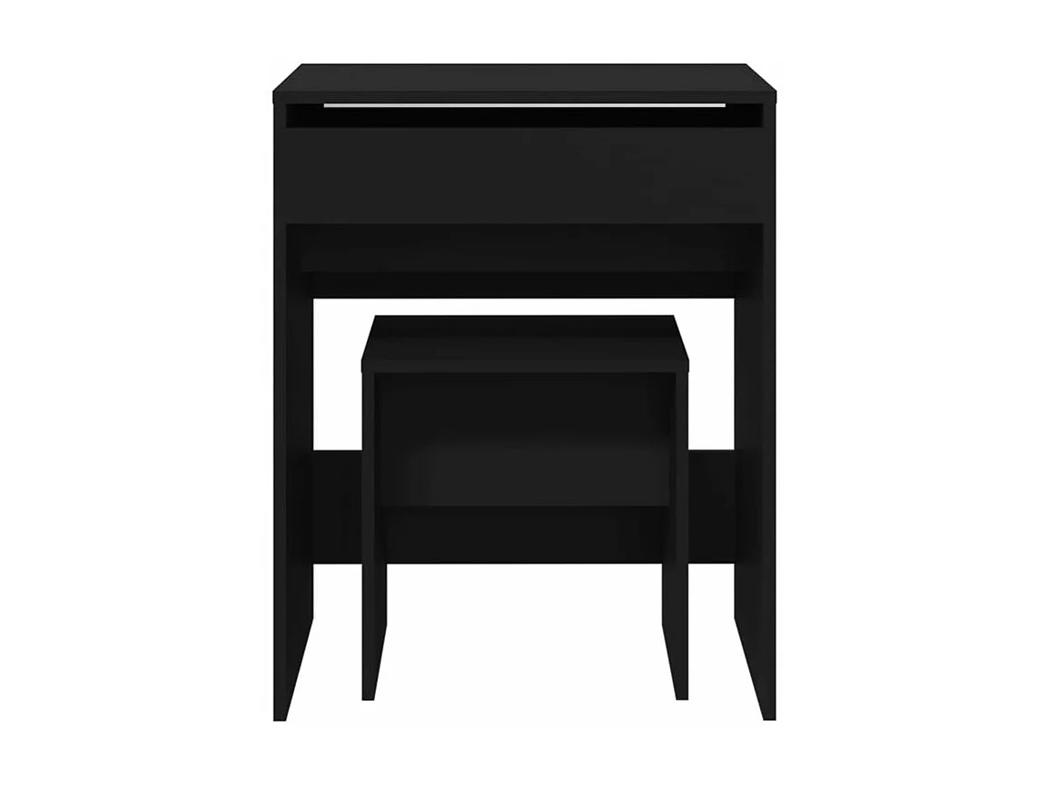 Coiffeuse et tabouret noir 60x40x113,5