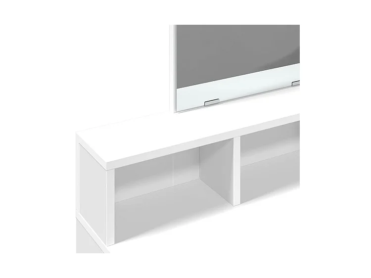 Coiffeuse avec miroir blanc 80x41x144,5