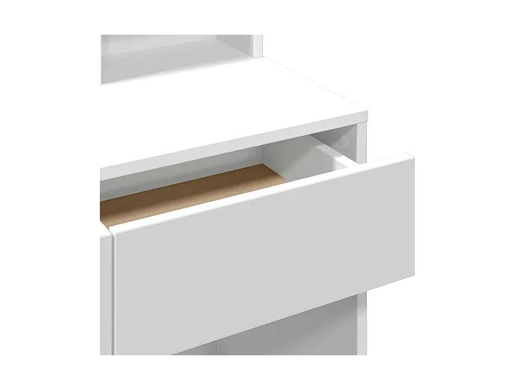 Coiffeuse avec miroir blanc 80x41x144,5