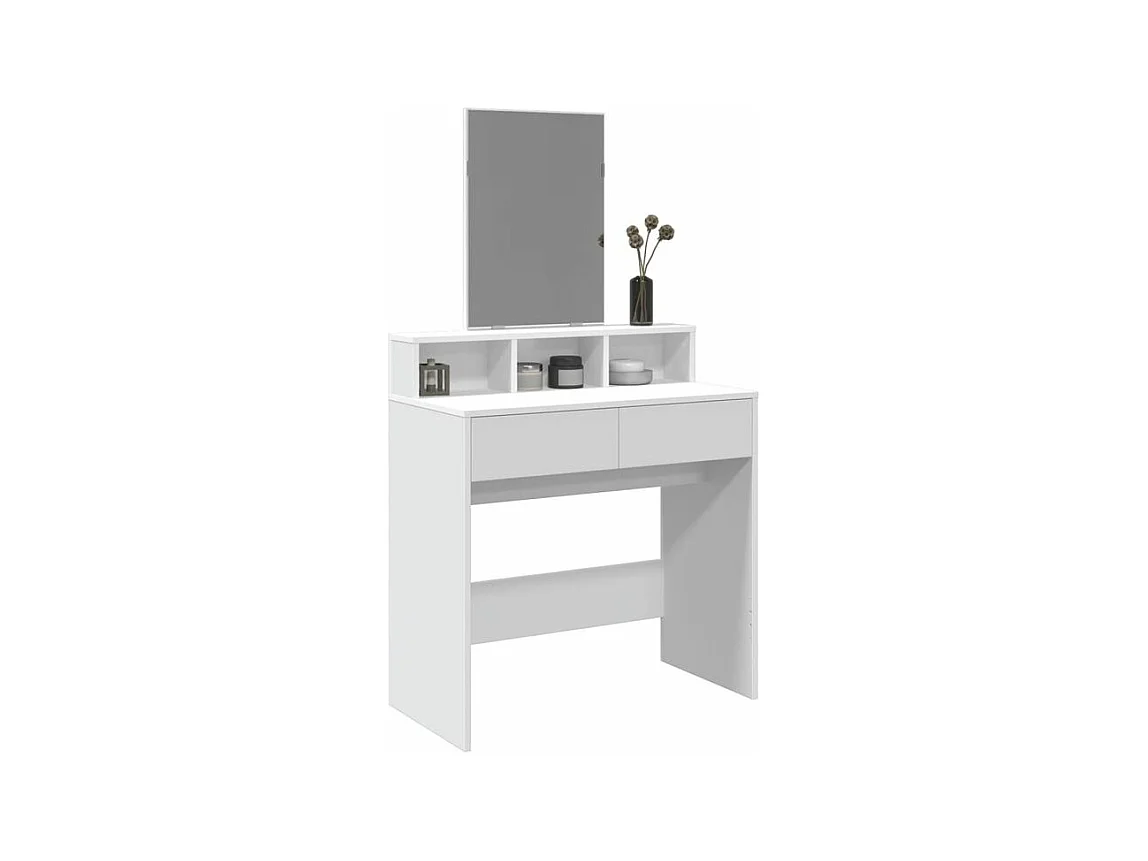 Coiffeuse avec miroir blanc 80x41x144,5