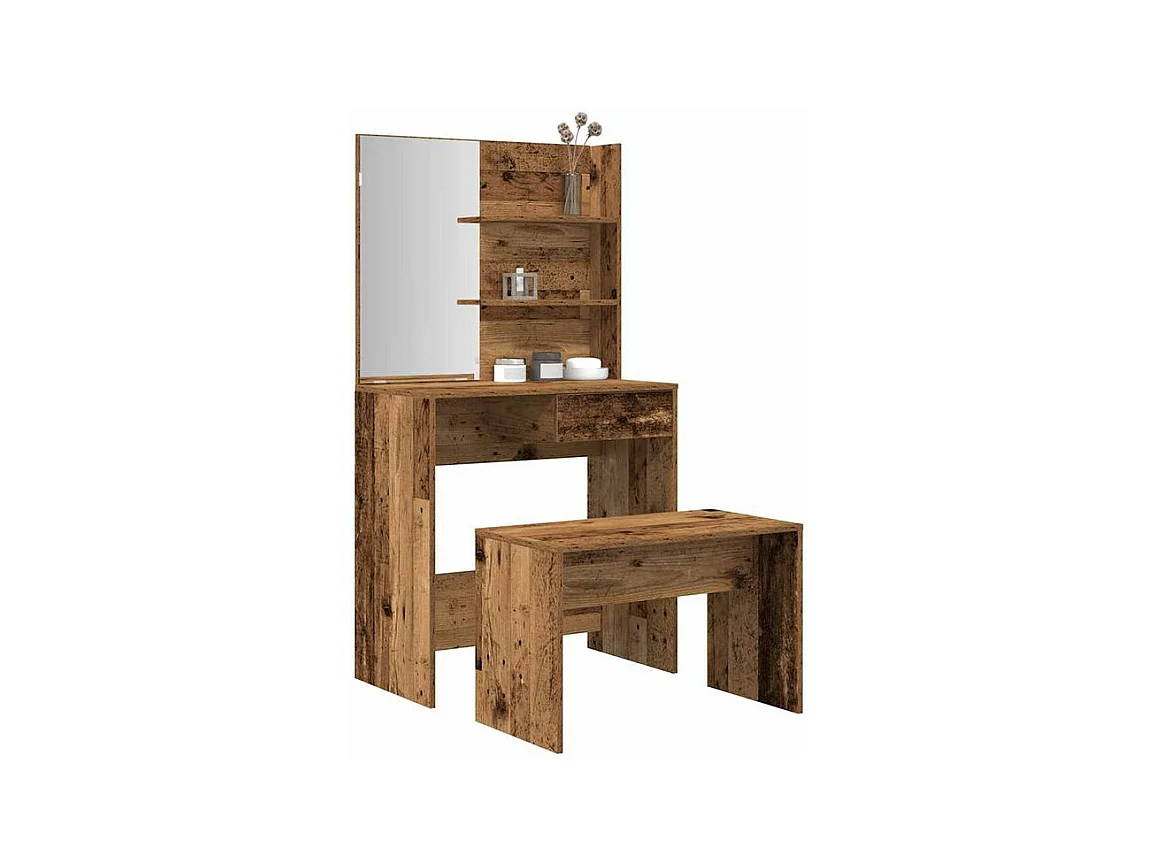 Ensemble de coiffeuse vieux bois bois d'ingénierie