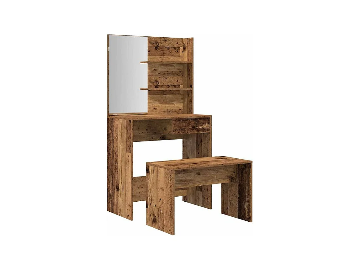 Ensemble de coiffeuse vieux bois bois d'ingénierie