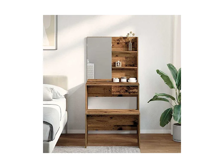 Ensemble de coiffeuse vieux bois bois d'ingénierie