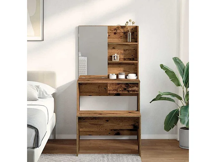 Ensemble de coiffeuse vieux bois bois d'ingénierie