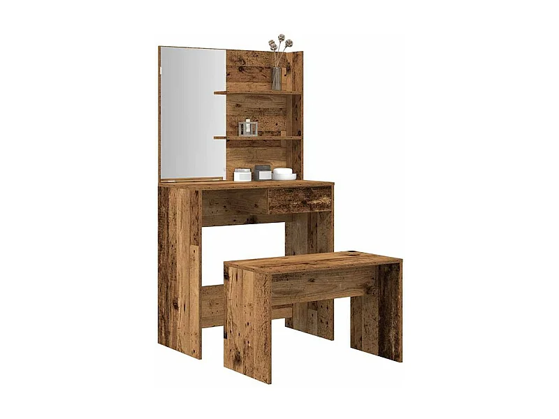 Ensemble de coiffeuse vieux bois bois d&#039;ingénierie