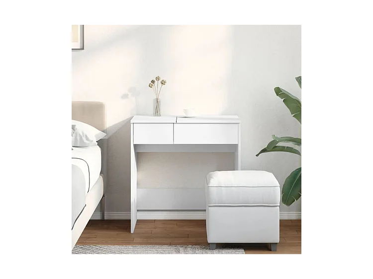 Coiffeuse avec miroir blanc 73x46,5x120