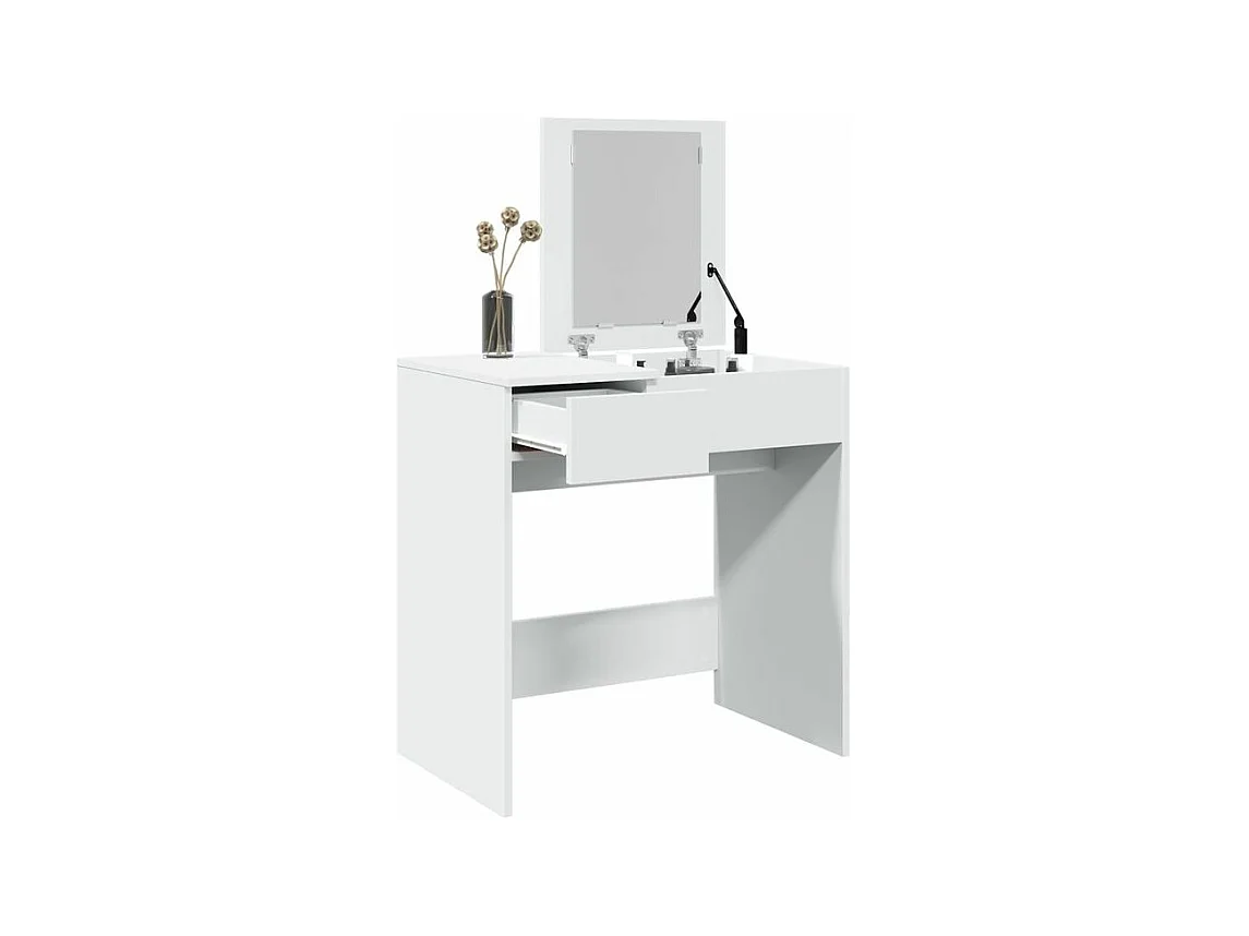Coiffeuse avec miroir blanc 73x46,5x120