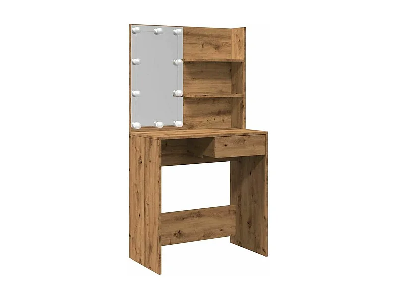 Coiffeuse avec LED chêne artisanal 74,5x40x141